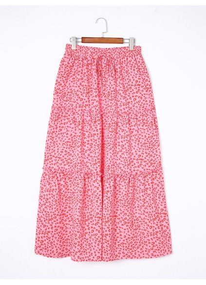 LEOPARD RUFFLE POCKET SHIFT CASUAL SKIRTS