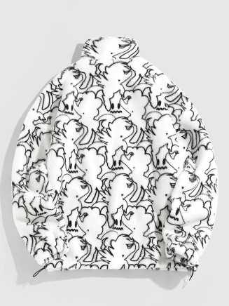 Men's Casual Oversized Print Coat Jacket