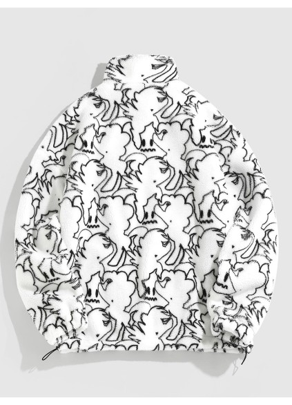 Men's Casual Oversized Print Coat Jacket