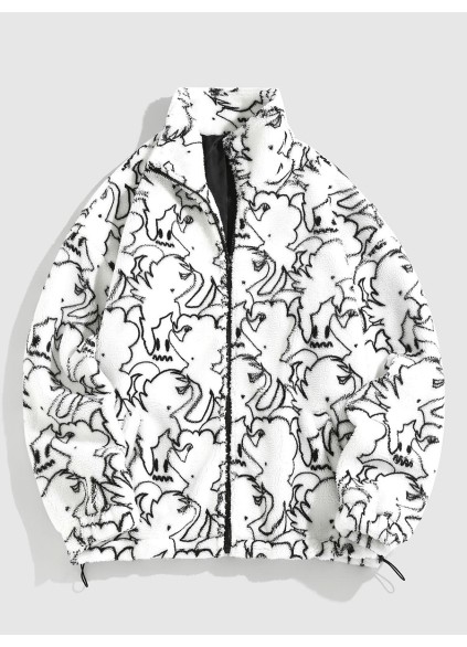 Men's Casual Oversized Print Coat Jacket
