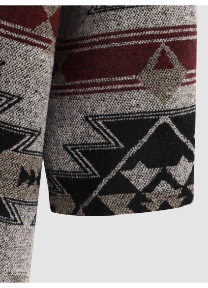 Men's Casual Oversized Print Coat Long Jacket