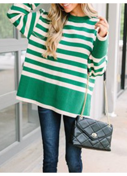 Green Striped Sweater