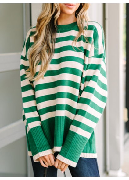 Green Striped Sweater