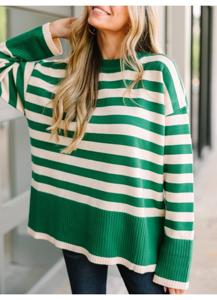 Green Striped Sweater