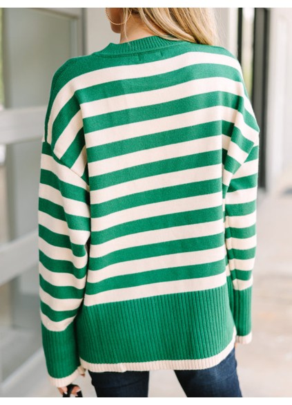 Green Striped Sweater