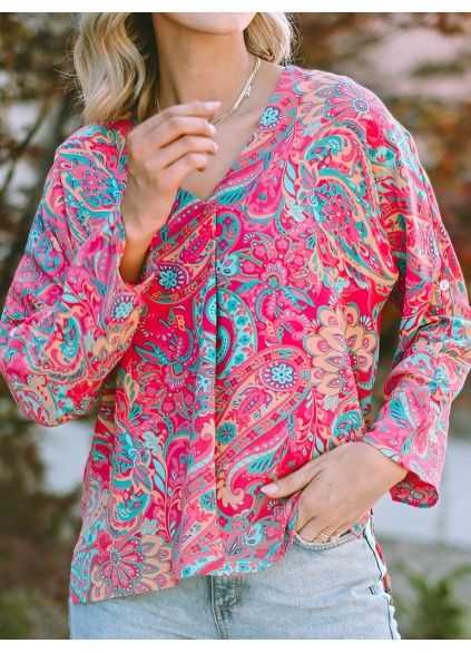 V NECK SHIFT CASUAL BLOUSE