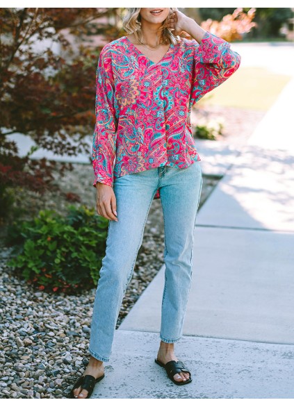 V NECK SHIFT CASUAL BLOUSE