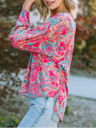 V NECK SHIFT CASUAL BLOUSE