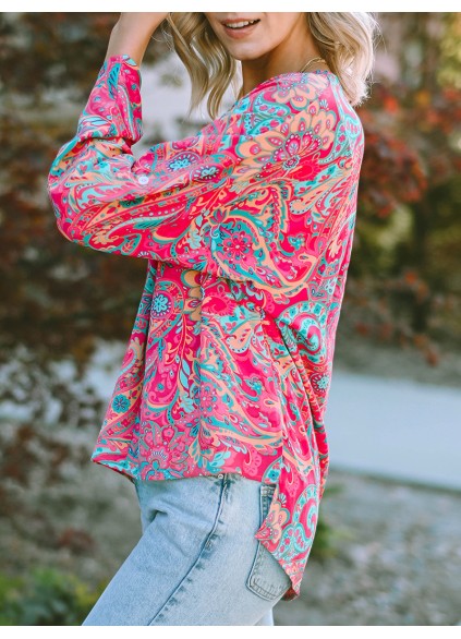 V NECK SHIFT CASUAL BLOUSE