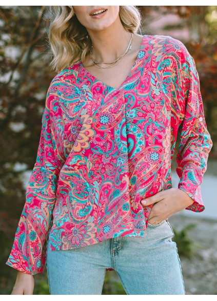V NECK SHIFT CASUAL BLOUSE
