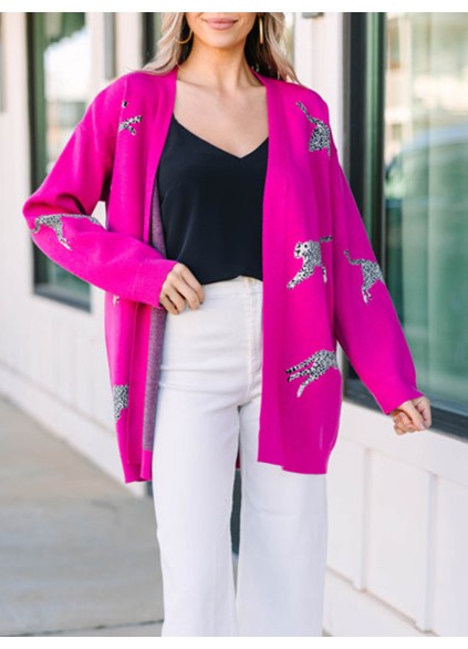 Pink animal pattern Cardigan