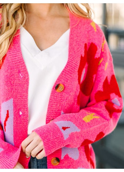 Pink Floral Cardigan