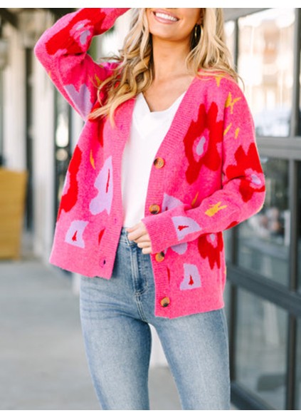 Pink Floral Cardigan