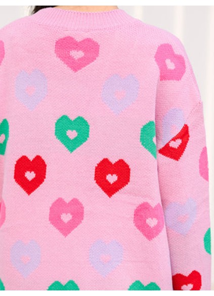 Pink Heart Cardigan