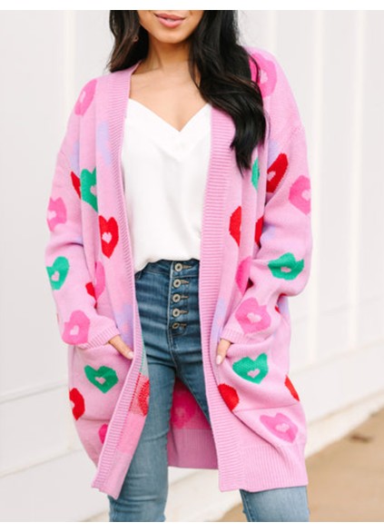 Pink Heart Cardigan