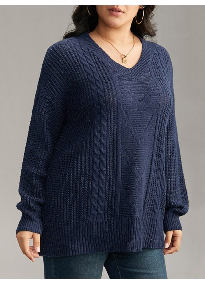 Plus size V-neck sweater