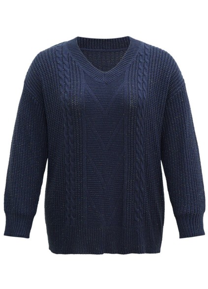 Plus size V-neck sweater