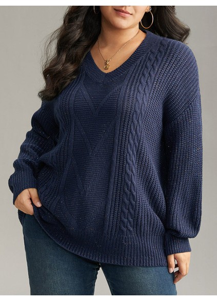 Plus size V-neck sweater