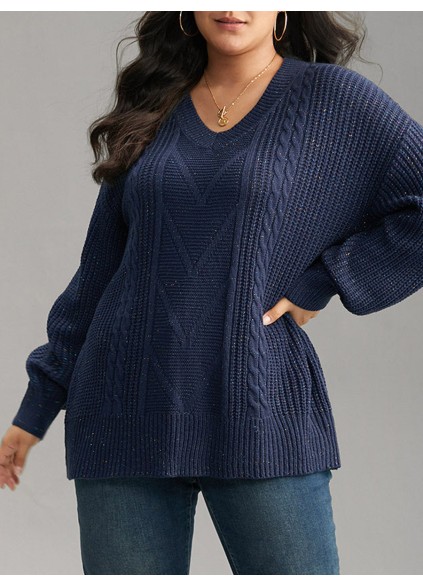 Plus size V-neck sweater