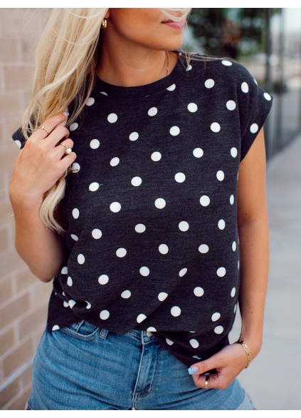 Round Dot Knitted T-shirt