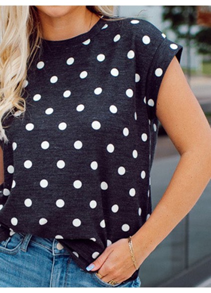 Round Dot Knitted T-shirt