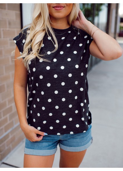 Round Dot Knitted T-shirt