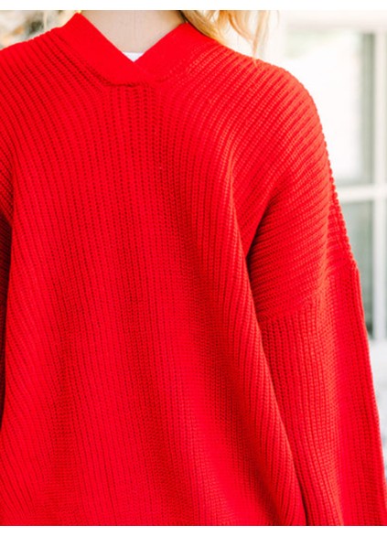 Red Bubble Sleeve Cardigan