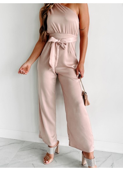 Red halter jumpsuit