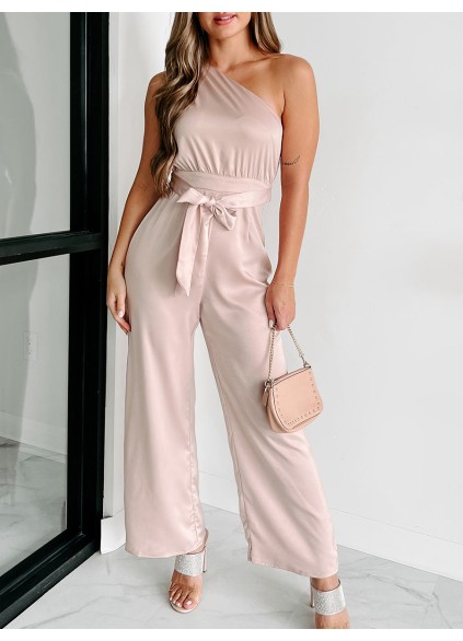 Red halter jumpsuit