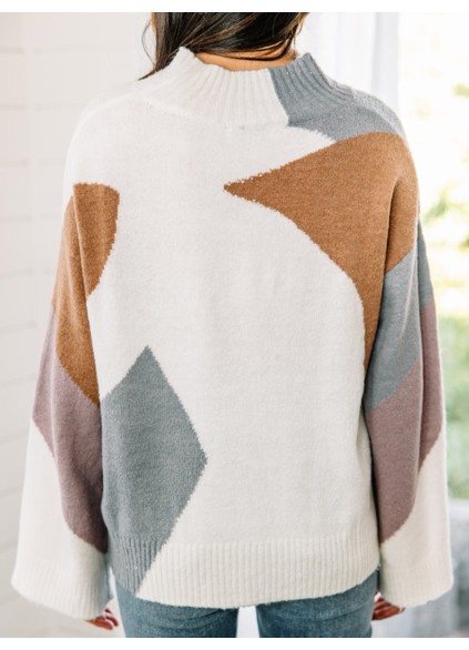 Blue Colorblock Sweater