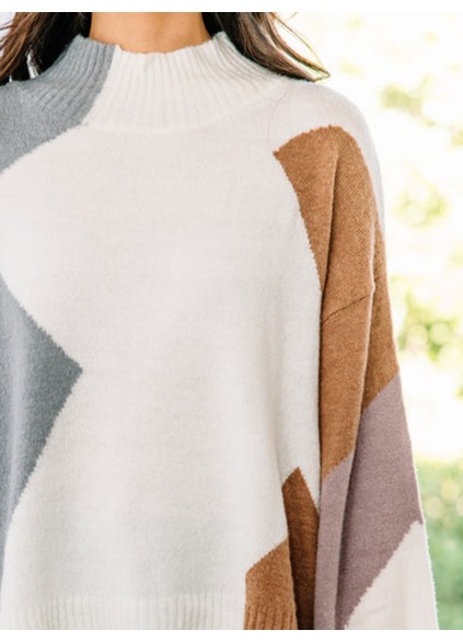 Blue Colorblock Sweater
