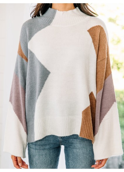 Blue Colorblock Sweater
