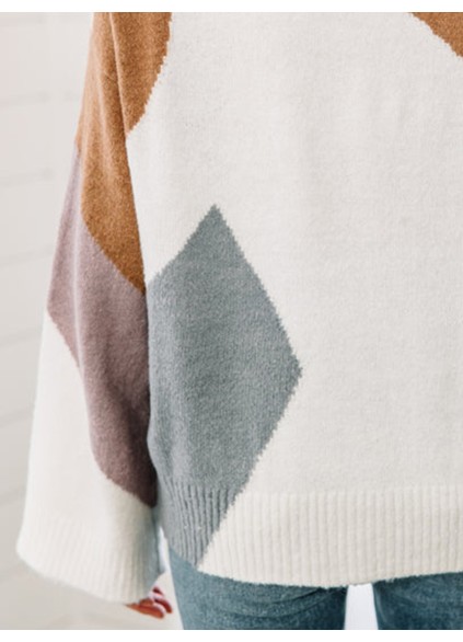 Blue Colorblock Sweater