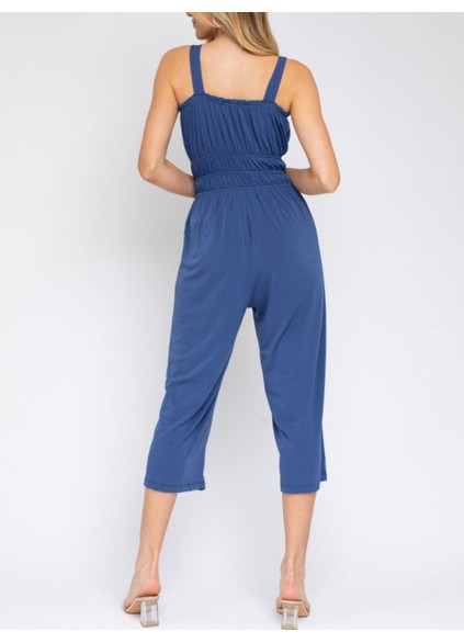 Sleeveless Drawstring Cropped Jumpsuit
