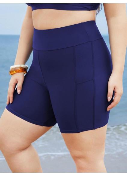 Solid color swim trunks for women