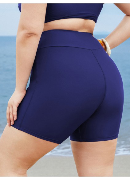 Solid color swim trunks for women