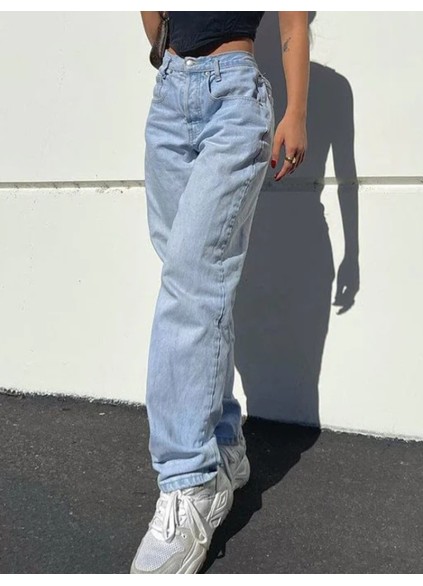 Solid denim pants