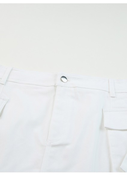SOLID POCKET BUTTON ZIPPER ACTIVE VINTAGE CASUAL SKIRTS