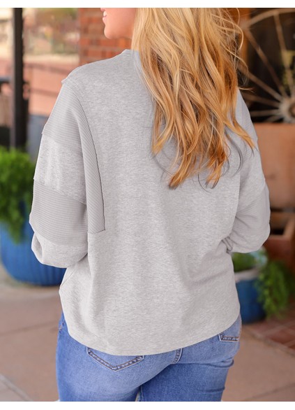 Spliced button V-neck casual top