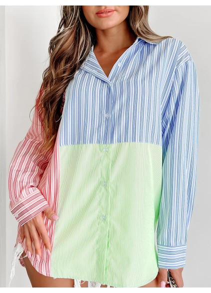 Striped patchwork shirt