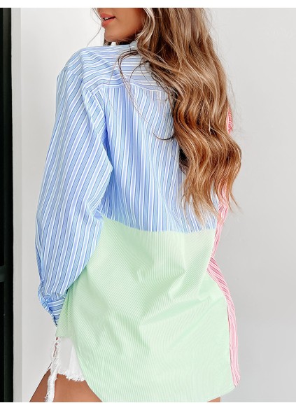 Striped patchwork shirt