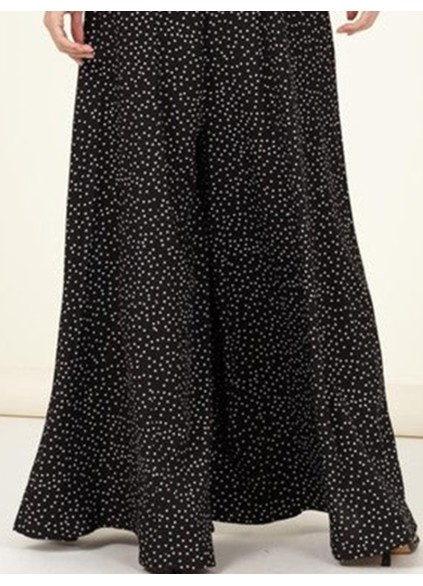 Sweetheart Neckline With Wide Legs Back Tie Polka