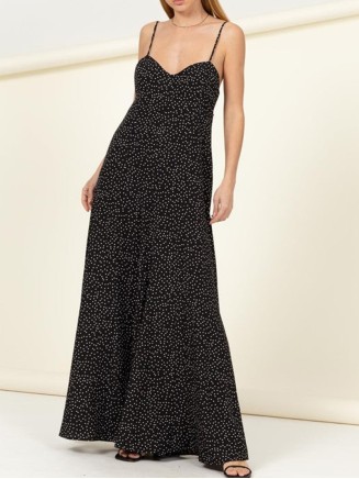 Sweetheart Neckline With Wide Legs Back Tie Polka