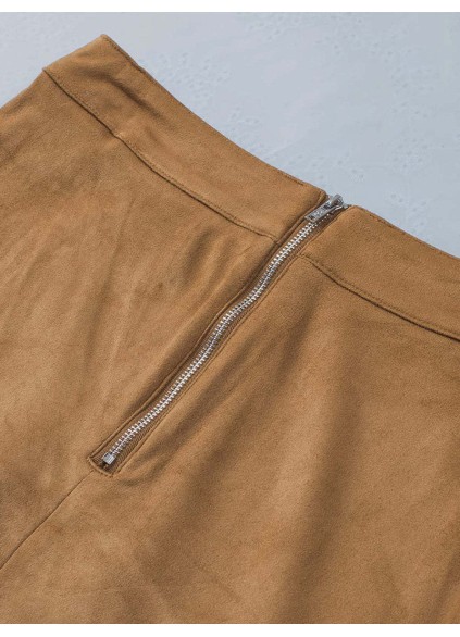 TASSEL ZIPPED POCKETS HIGH WAIST MINI SKIRT