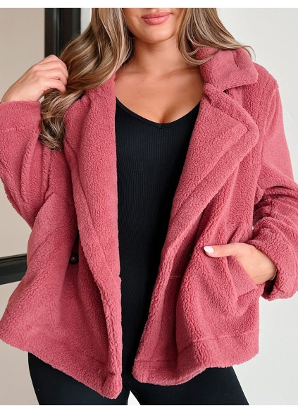 Lapel Long sleeve fleece jacket