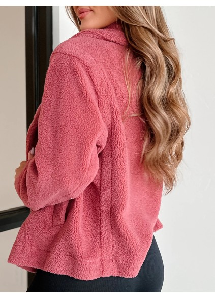 Lapel Long sleeve fleece jacket