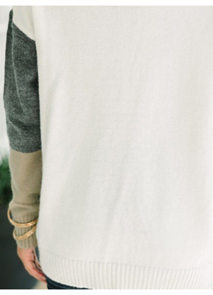 Gray Colorblock Sweater