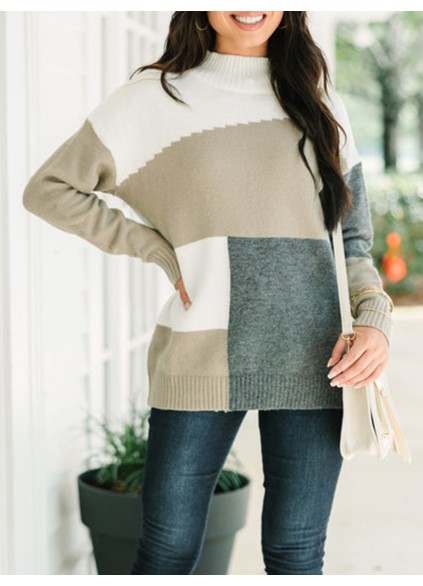 Gray Colorblock Sweater