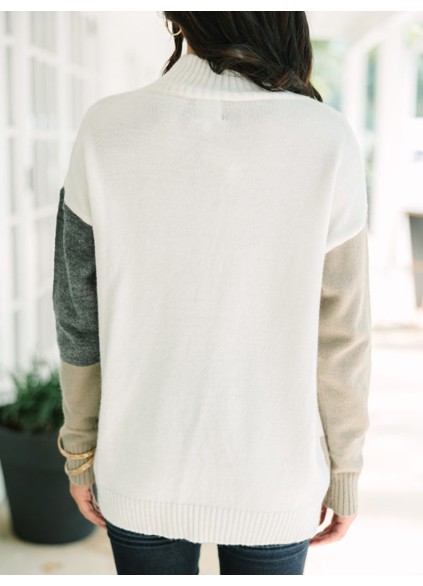 Gray Colorblock Sweater