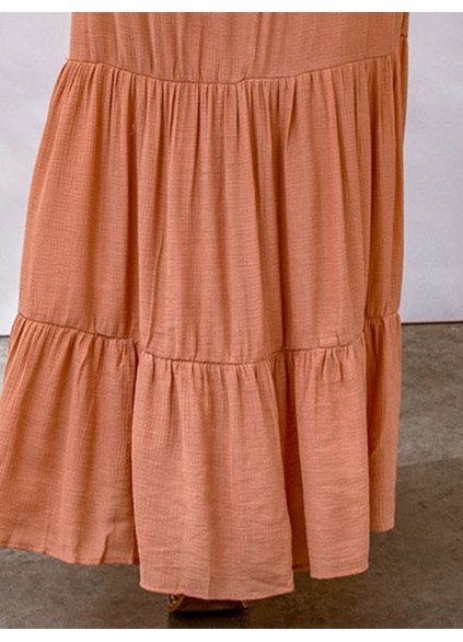 TIE  HIGH WAIST TIERED MAXI SKIRT